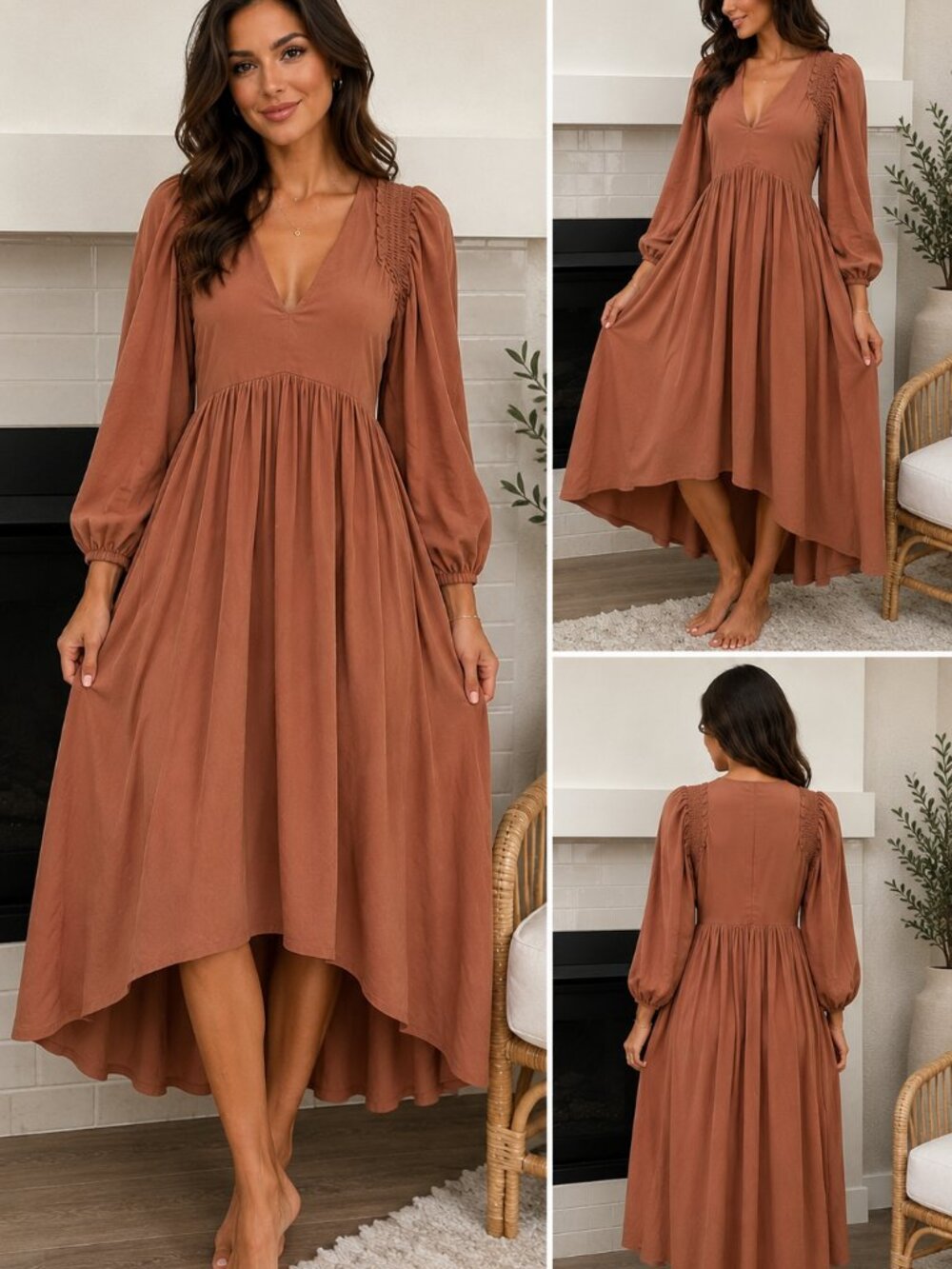 Mustard Seed Babydoll Midi Dress Size Small